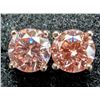 Image 1 : $1400, 10k(0.5g),  color lab diamond (0.55ct) earring, retail value $1400