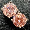 Image 2 : $1400, 10k(0.5g),  color lab diamond (0.55ct) earring, retail value $1400