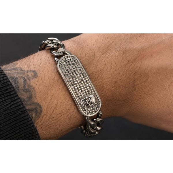 $100, stainless steel cz bracelet 8", retail value $100