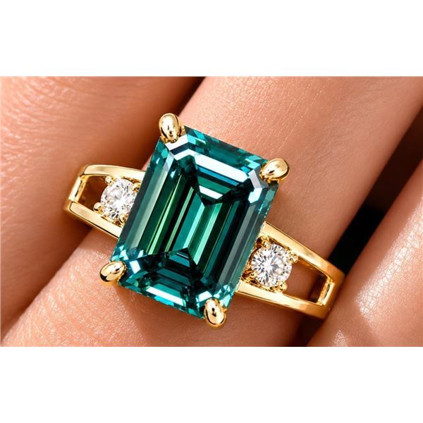 $3400, 10k(1.6g), blue lab diamond (1.7+0.03ct)ring, size 5.75, appraised value $3400