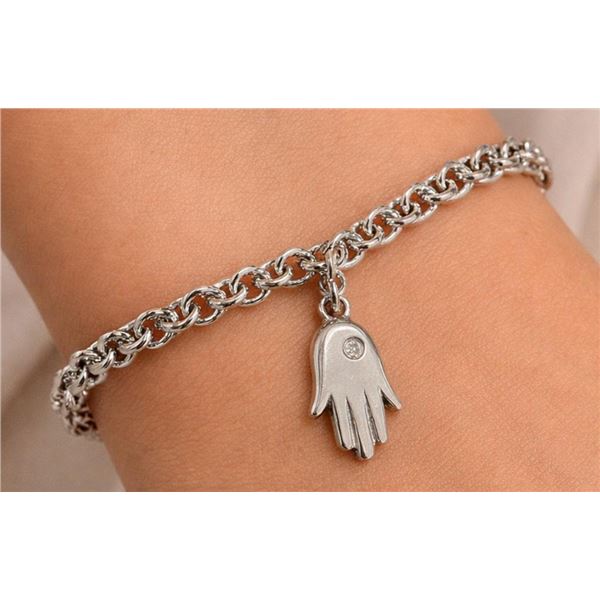 $60, silver(3.52g), diamond (0.01ct) bracelet 6", retail value $60