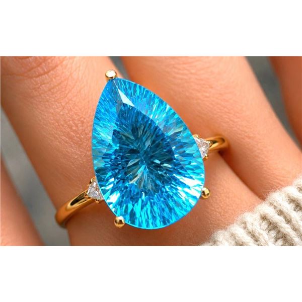 $3000, 10k(2.4g), blue topaz (5.2ct)ring, size 6.25, retail value $3000,