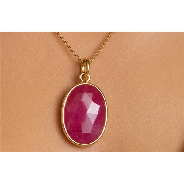 $800, 10k(0.79g), natural ruby (3ct) pendant, retail value $800