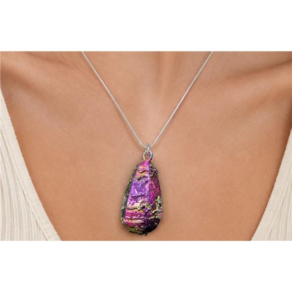 $200, silver(13g), rainbow titanium aura quartz necklace app 18", retail value $200