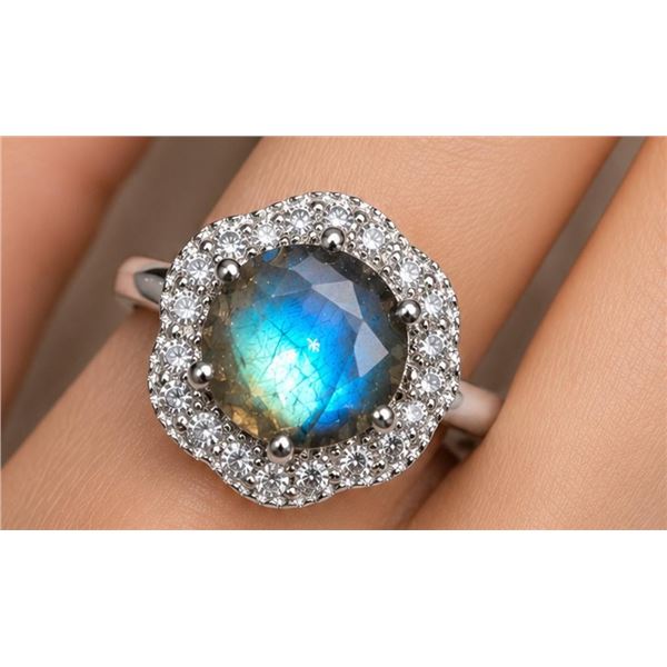 $300, silver(4.4g), labradorite (1ct) ring, retail value $300