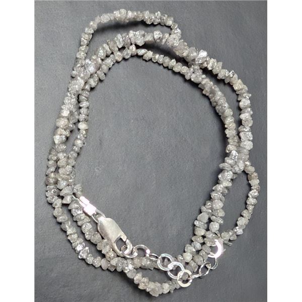 $455, natural diamond (15ct), lab diamond (0.65ct) necklace 15-16", appraised value $455
