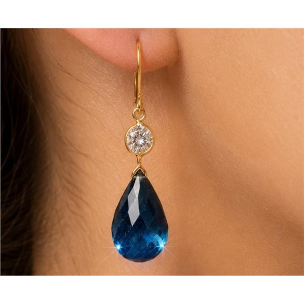 $1200, 10k(1.77g), blue sapphire (app 6.5ct) earring, retail value $1200