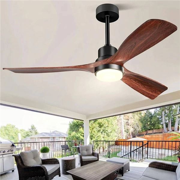 BvenuBigLite Brown 3 blade 52 inch fan and light