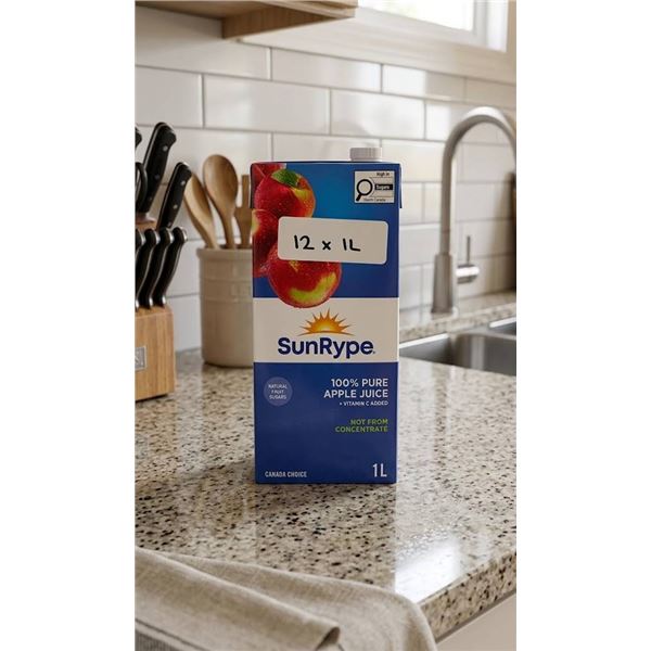 SunRype 100% Pure Apple Juice 12 x 1L
