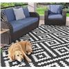 Image 1 : Outdoor Area Rug, Black and White *Pattern May Vary**