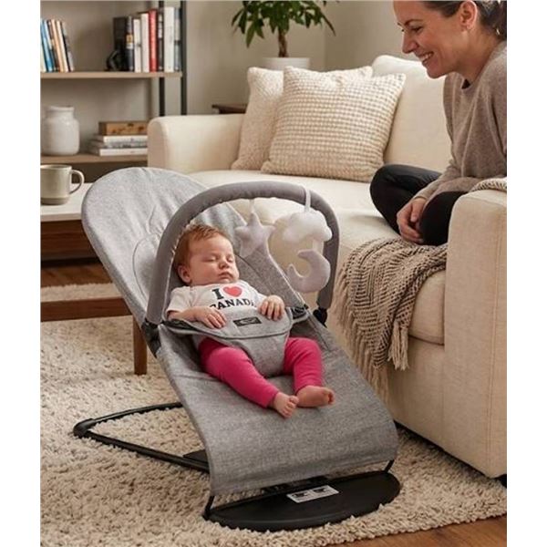 Lil Lavender Garden Baby Bouncer Gray