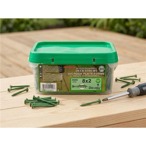 Precision 8x2 Deck Screws, 2000 Piece