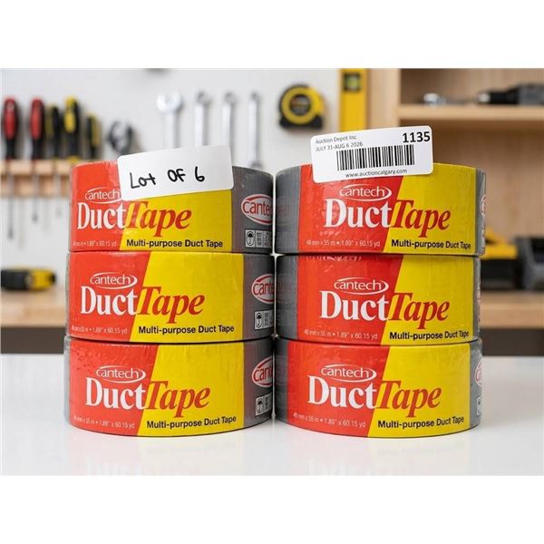 6 Cantech Multi-Purpose Duct Tape (48mm x 55m)