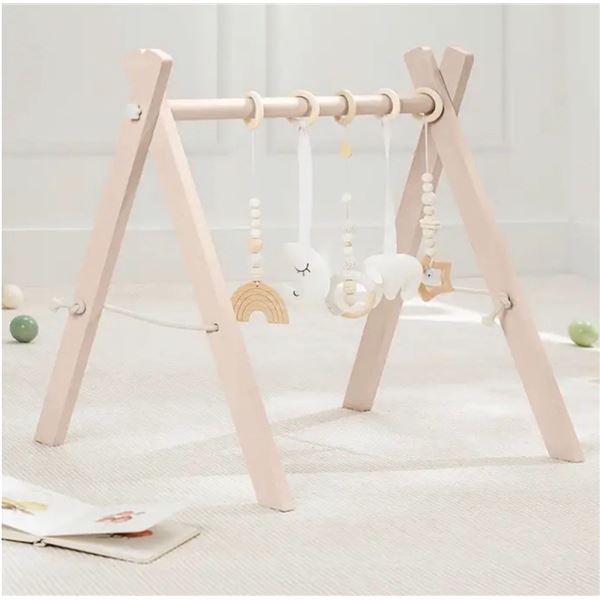 Comfycubs Wooden Baby Play Gym Blush