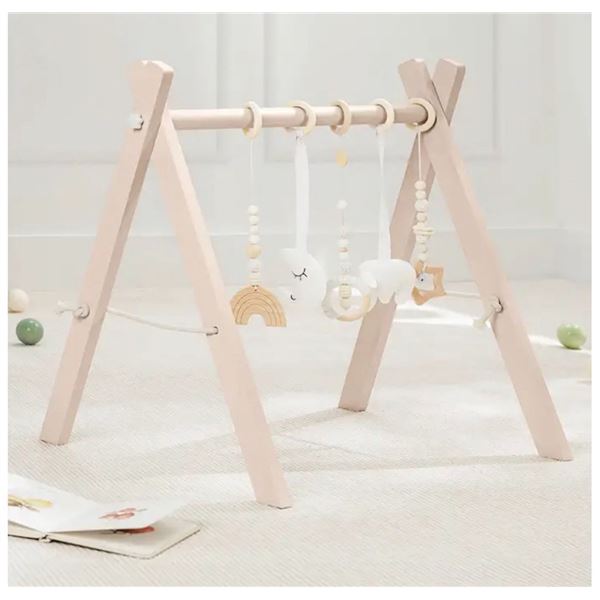 Comfy Cubs Wooden Baby Play Gym Blush