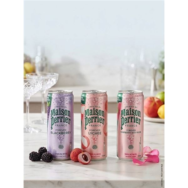 Maison Perrier Flavored Sparkling Water Cans, 21 x 330ml