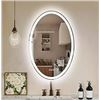 Image 1 : WOSEKBATHAL LED Bathroom Mirror, 36X28 Inches Oval LED Mirror for Bathroom