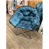 Image 2 : Mac Sports Blue Folding Saucer Chair with Metal Frame