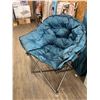 Image 3 : Mac Sports Blue Folding Saucer Chair with Metal Frame
