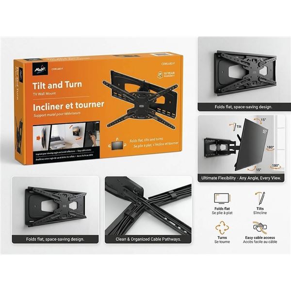 AVF CXWL682-F Tilt and Turn TV Wall Mount
