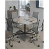 Image 1 : 54" Round 42" High Table with 4 Mesh Chairs