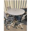 Image 4 : 54" Round 42" High Table with 4 Mesh Chairs