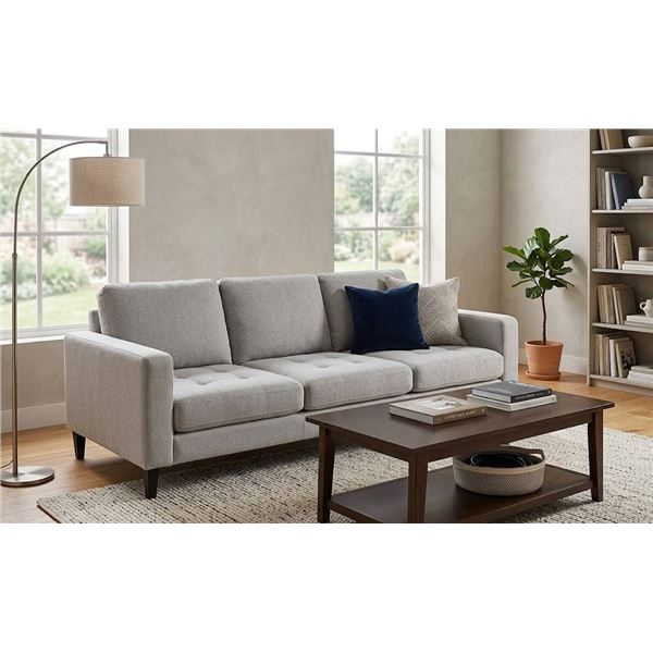 Gray Upholstered Sofa, 80" Wide
