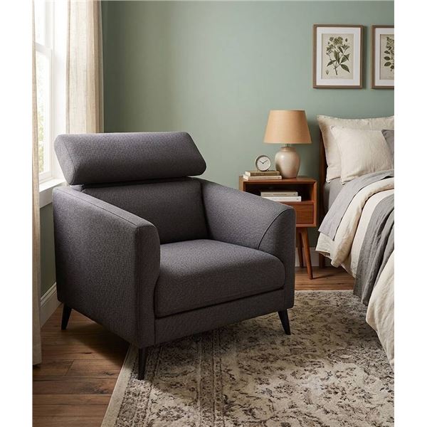 Modern Gray Upholstered Armchair