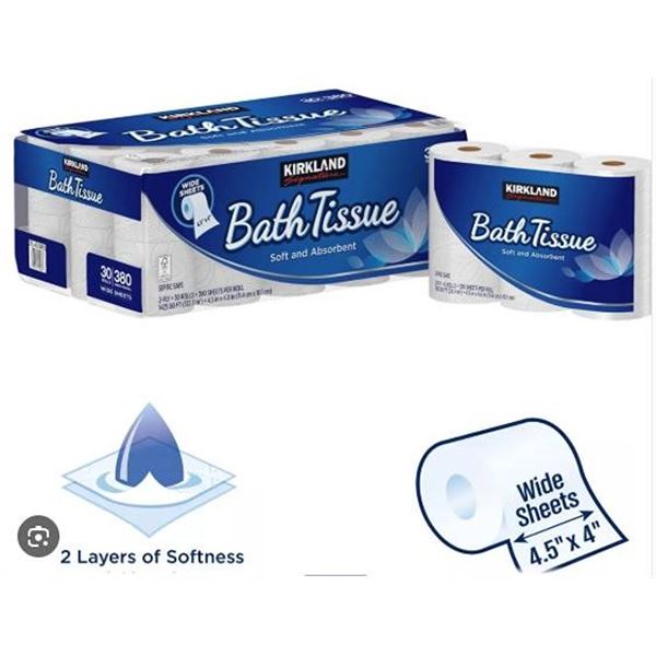 Kirkland Bath Tissue 30 Rolls 380 Sheets