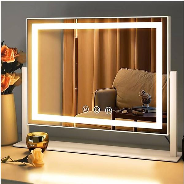 Makeup Mirror with Lights, Vanity Mirror with 3 Lighting Modes, Light Up Mirror, Touch Sensor, USB P