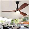 Image 1 : BvenuBigLite Brown 3 blade 52 inch fan and light