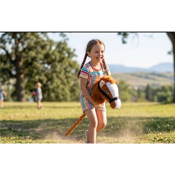Plush Stick Horse Toy with Bridle