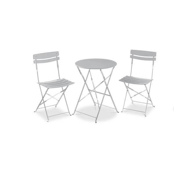 Norfin Steel Bistro Set, 3-Piece White
