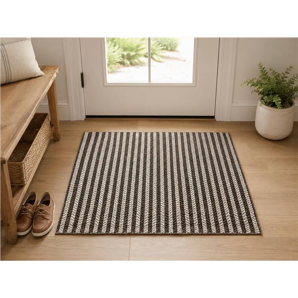 Brown and Gray Patterned Rug Runner 36" x 46"