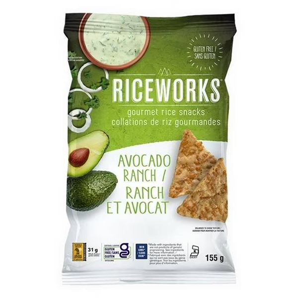 Riceworks Avocado Ranch Rice Snacks 12x155g