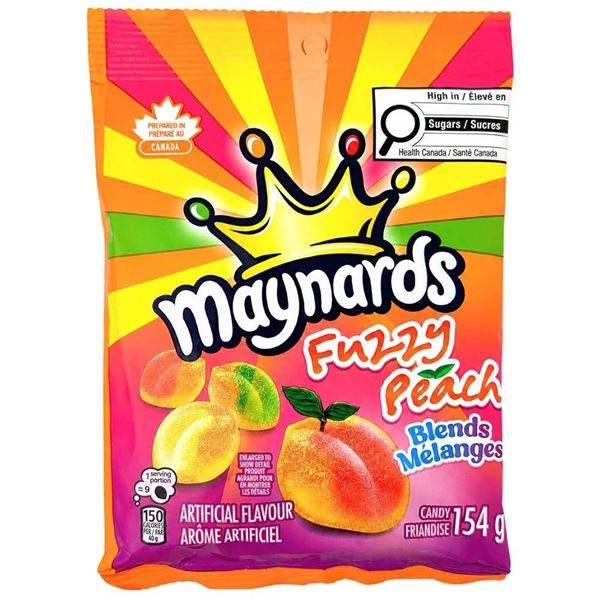 Maynards Fuzzy Peach Blend MÃ©lange , 12 x 154g Bag