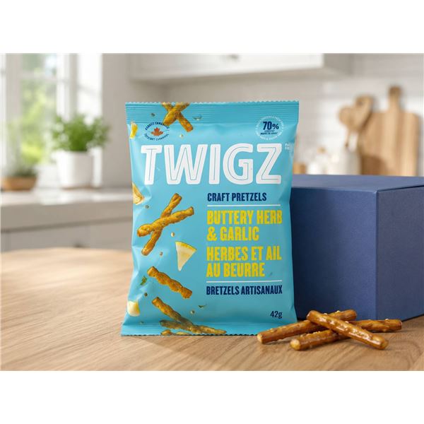 Twigz Buttery Herb & Garlic Pretzel 12x42g
