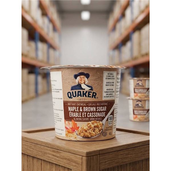 Quaker Maple & Brown Sugar Oatmeal Cups, 12 x 48g