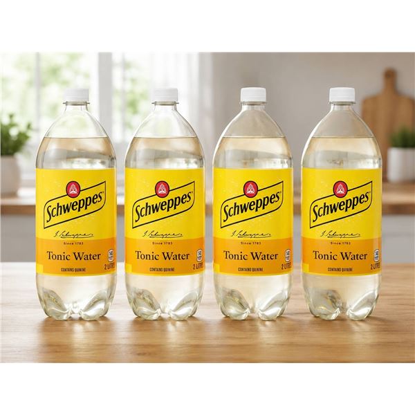 Schweppes Tonic Water Bottles, 4 x 2L