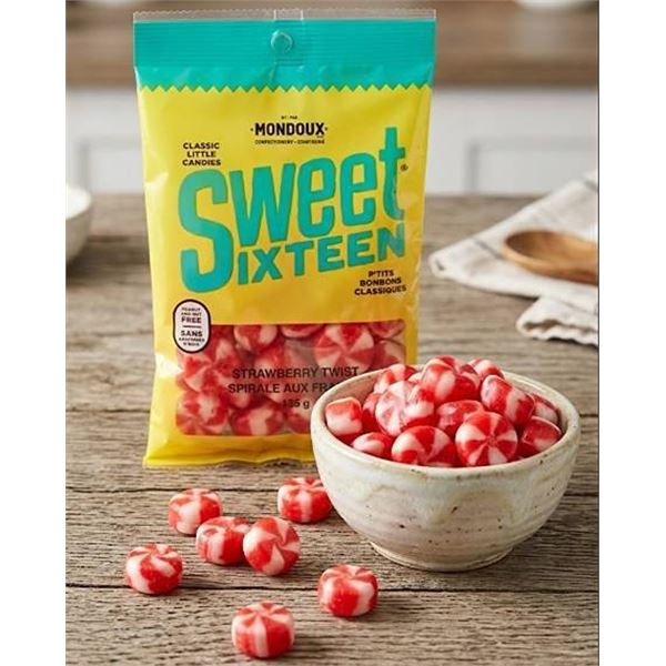 Mondoux Sweet Sixteen Strawberry Twist Candie, 8 x (6 x 135g)