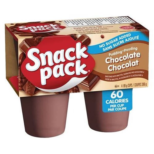 Snack Pack No Sugar Added Chocolate Pudding 12 x (4 x 99g)