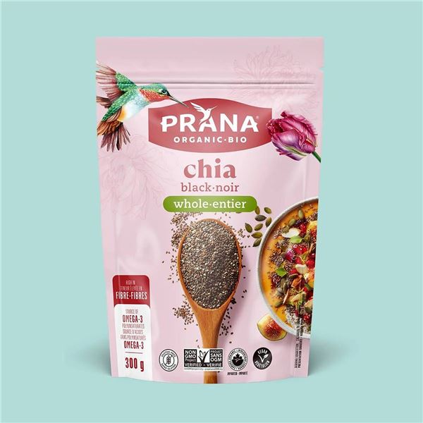 PRANA Organic Black Chia Seeds 6 x 300g