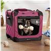 Image 1 : Amazon Basics 42" Portable Soft Pet Crate, Red