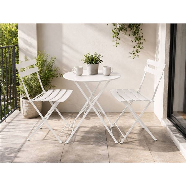 Norfin Steel Bistro Set, White