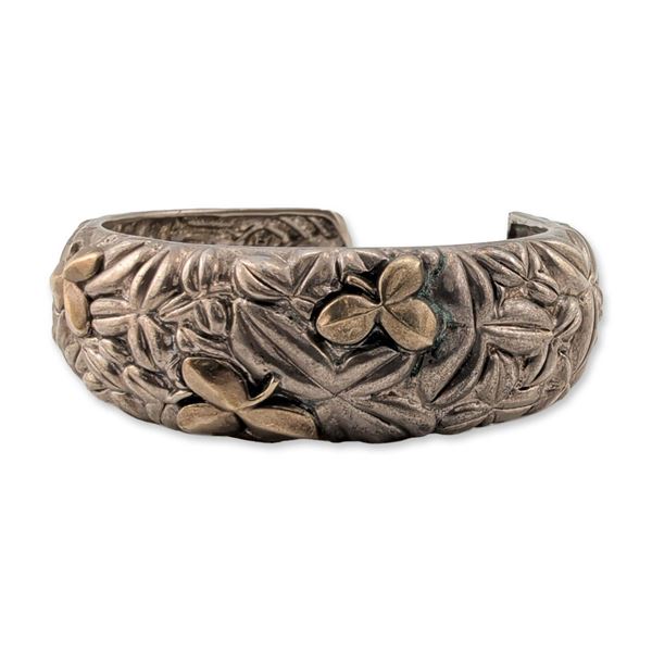 Bill Blass Two-Tone Sterling Silver and 18K Gold Cuff Bracelet
