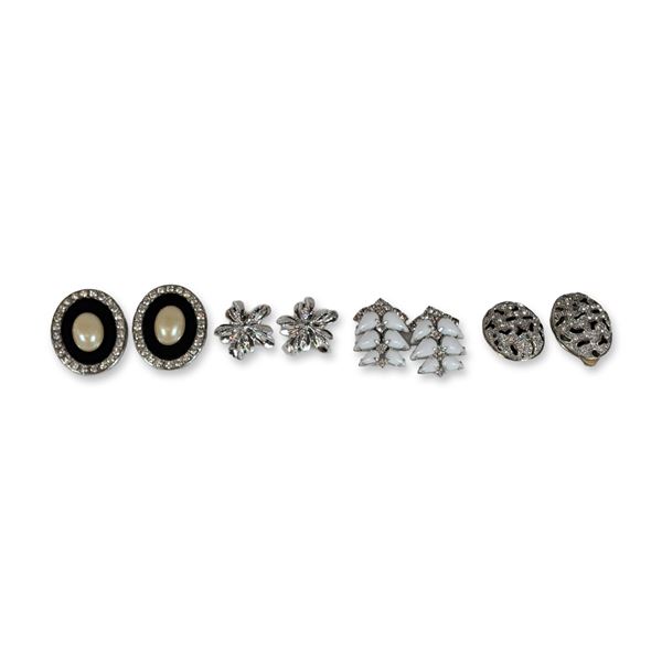 Group of Four Pairs Vintage Costume Earrings