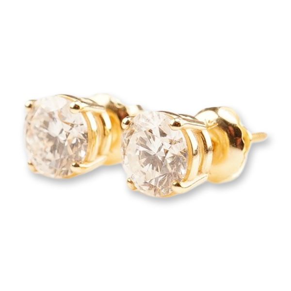 14K Gold 1.55ctw Diamond Stud Earrings