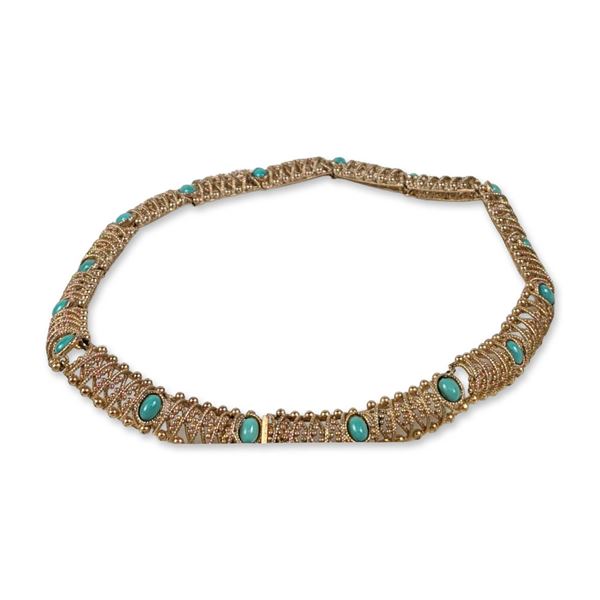 Grosse 1967 Gilt Turquoise Collar Necklace