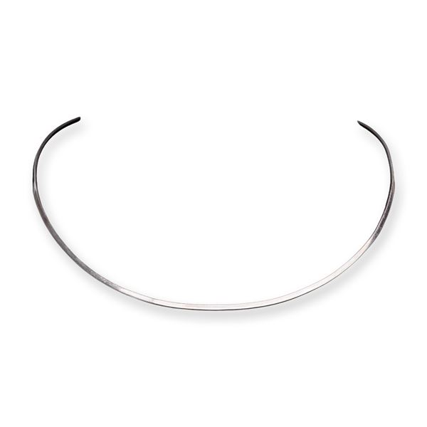 Sterling Silver Mexican Minimalist Rigid Wire Collar Necklace