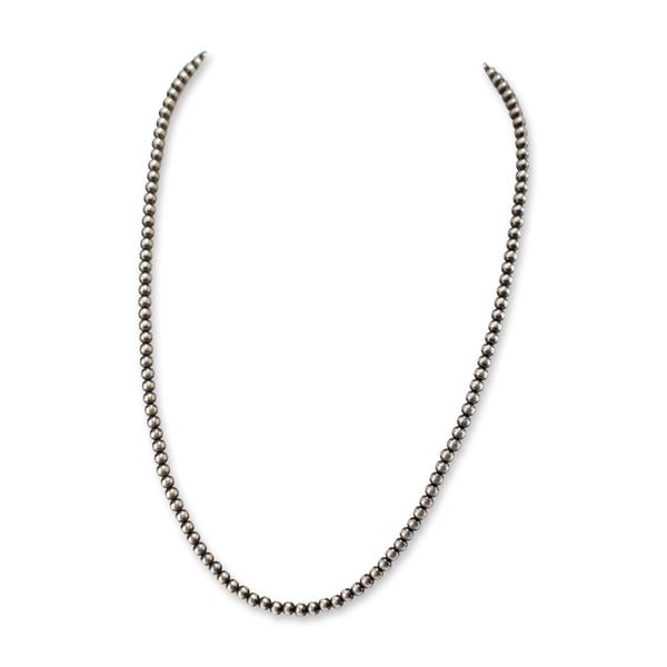 Sterling Silver Navajo Pearl Style Bead Necklace